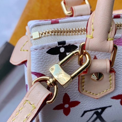 Louis Vuitton Replica Vintage Monogram Canvas Nano Speedy Turenne Bag M92645 White/Multicolor