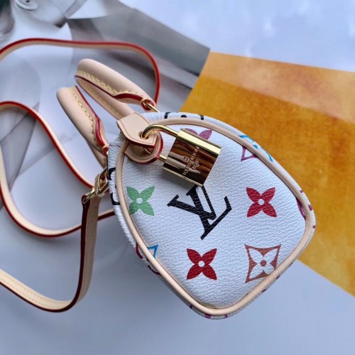 Louis Vuitton Replica Vintage Monogram Canvas Nano Speedy Turenne Bag M92645 White/Multicolor