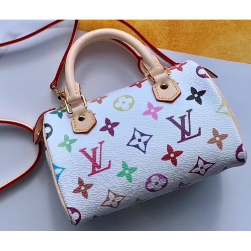 Louis Vuitton Replica Vintage Monogram Canvas Nano Speedy Turenne Bag M92645 White/Multicolor