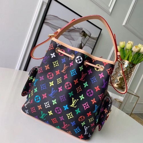 Louis Vuitton Replica Vintage Monogram Canvas NeoNoe Bag M42229 Black/Multicolor