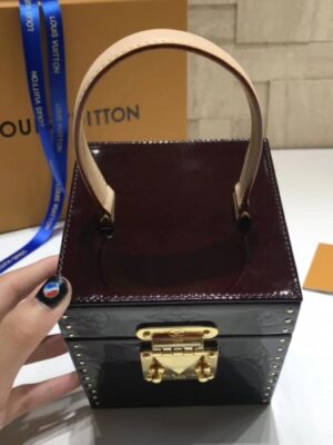 Louis Vuitton Replica Vintage Monogram Vernis Bleecker Box Top Handle Bag Amarante 2019