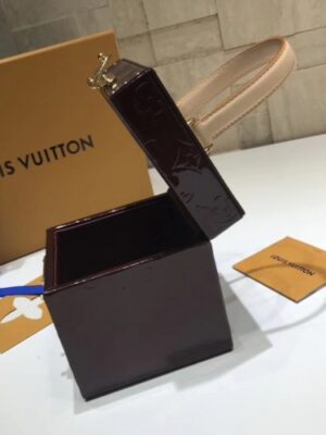 Louis Vuitton Replica Vintage Monogram Vernis Bleecker Box Top Handle Bag Burgundy 2019