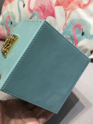 Louis Vuitton Replica Vintage Monogram Vernis Bleecker Box Top Handle Bag Sky Blue 2019