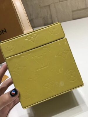 Louis Vuitton Replica Vintage Monogram Vernis Bleecker Box Top Handle Bag Yellow 2019