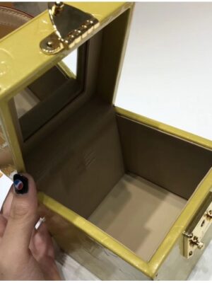 Louis Vuitton Replica Vintage Monogram Vernis Bleecker Box Top Handle Bag Yellow 2019