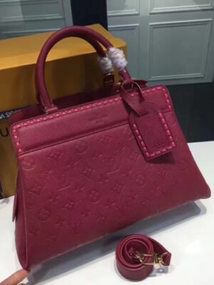 Louis Vuitton Replica Vosges Monogram Empreinte Leather Medium handbag M43249 Burgundy(kd-732802)