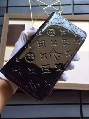 Louis Vuitton Replica ZIPPY WALLET MONOGRAM VERNIS Black