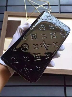 Louis Vuitton Replica ZIPPY WALLET MONOGRAM VERNIS Black