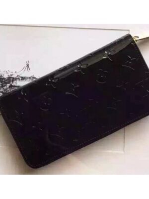 Louis Vuitton Replica ZIPPY WALLET MONOGRAM VERNIS Black