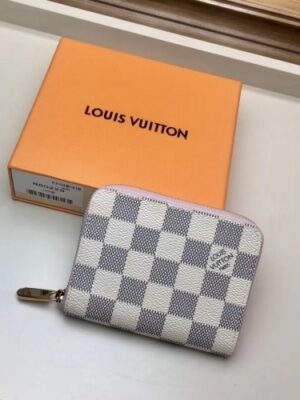 Louis Vuitton Replica Zippy Coin Purse Damier Azur Canvas N60229 Rose Ballerine