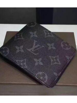 Louis Vuitton Replica iconic black and grey Monogram Eclipse canvas card case