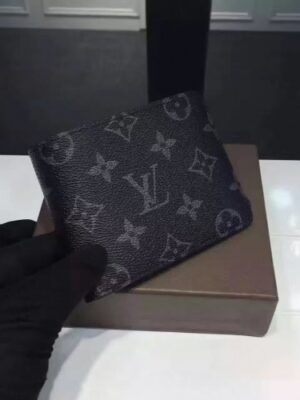 Louis Vuitton Replica iconic black and grey Monogram Eclipse canvas card case