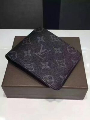 Louis Vuitton Replica iconic black and grey Monogram Eclipse canvas card case