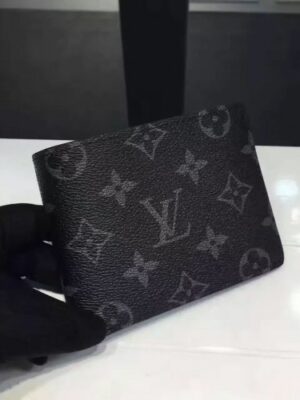 Louis Vuitton Replica iconic black and grey Monogram Eclipse canvas card case