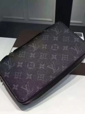 Louis Vuitton Replica iconic black and grey Monogram Eclipse canvas clutch