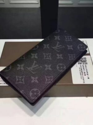 Louis Vuitton Replica iconic black and grey Monogram Eclipse canvas wallet