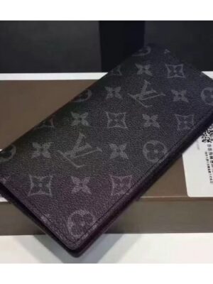 Louis Vuitton Replica iconic black and grey Monogram Eclipse canvas wallet