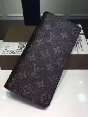 Louis Vuitton Replica iconic black and grey Monogram Eclipse canvas wallet