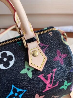 Louis Vuitton Replica mini HL speedy black multicolor monogram bag M61252