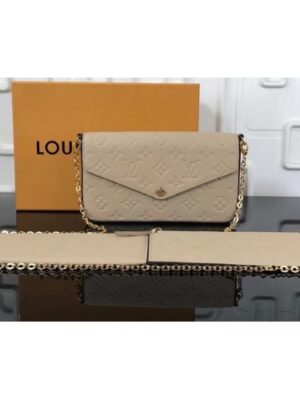 Louis Vuitton Replica pochette felicie monogram empreinte M64065 Beige