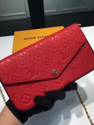 Louis Vuitton Replica pochette felicie monogram empreinte M64065 Cherry(KD-741901)