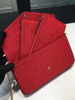 Louis Vuitton Replica pochette felicie monogram empreinte M64065 Cherry(KD-741901)