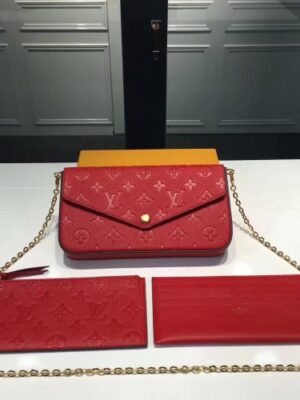 Louis Vuitton Replica pochette felicie monogram empreinte M64065 Cherry(KD-741901)