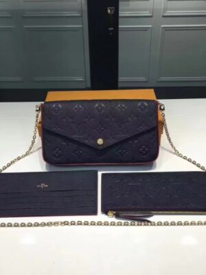 Louis Vuitton Replica pochette felicie monogram empreinte M64099 Marine Rouge(KD-741902)